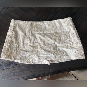NWOT Altar'd State Cream Embroidered Mini Skirt